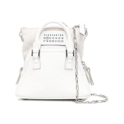 Maison Margiela Vit Läder Babyväska Classique White, Dam