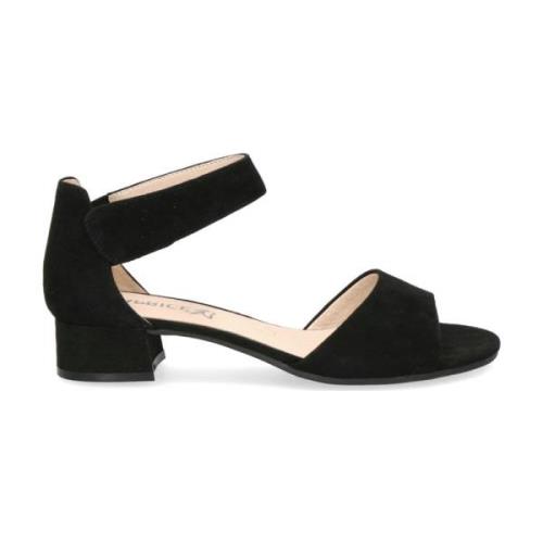 Caprice Flat Sandals Black, Dam