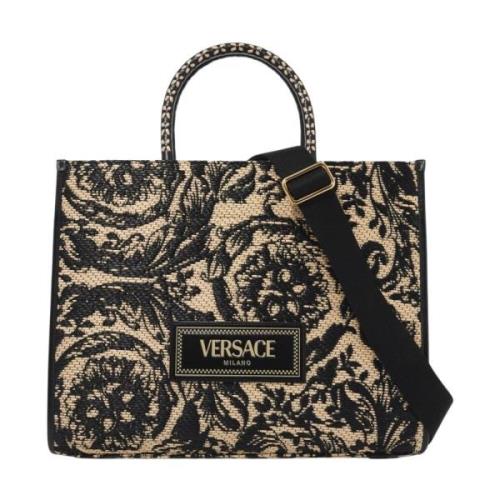 Versace Barocco Toteväska i Raffia Multicolor, Dam