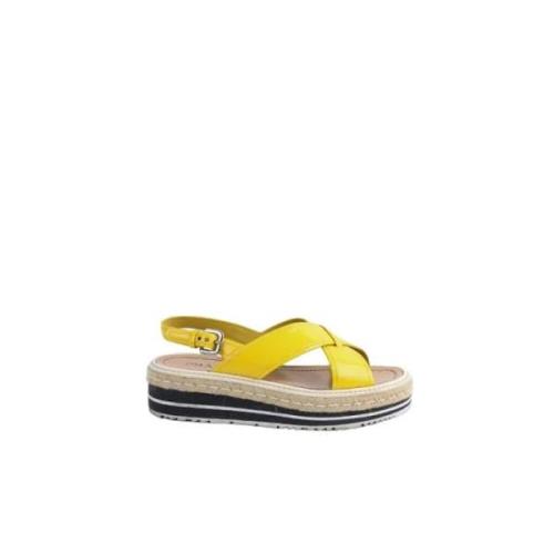 Prada Vintage Pre-owned Laeder sandaler Yellow, Dam