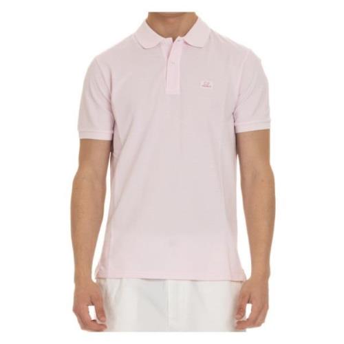 C.p. Company Rosa Polo Skjorta Logo Bröst Pink, Herr