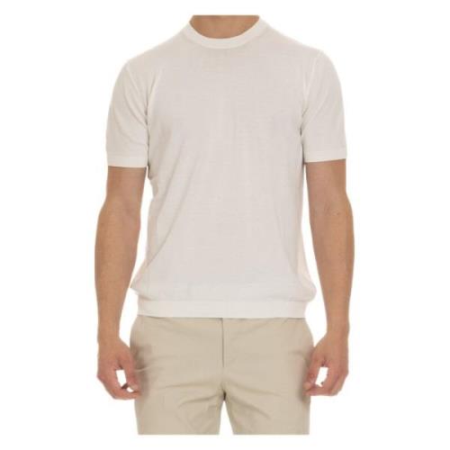 Tagliatore Bomullstickad T-shirt och Polo White, Herr