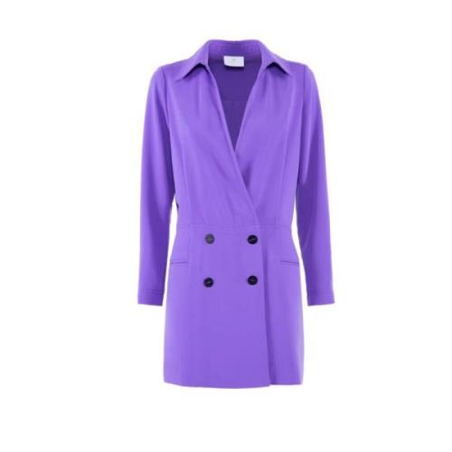 Nenette Kort Skjortklänning Purple, Dam