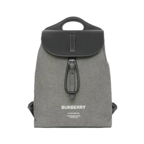Burberry Canvas ryggsäck med grå ficka Gray, Unisex