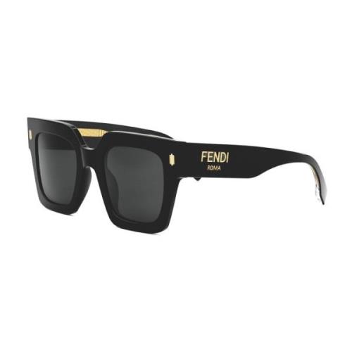 Fendi Fyrkantiga solglasögon - Stiligt design Black, Unisex