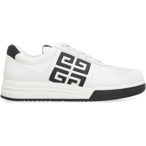 Givenchy Läder lågtoppsneakers med kontrasterande häl White, Herr