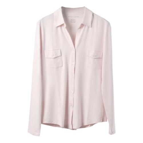 Majestic Filatures Elegant LS Pocket Polo Shirt Pink, Dam