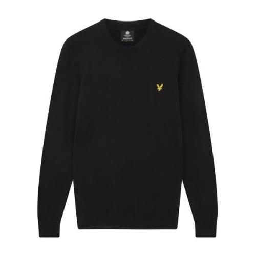 Lyle & Scott Cotton Merino Crew Jumper Black, Herr