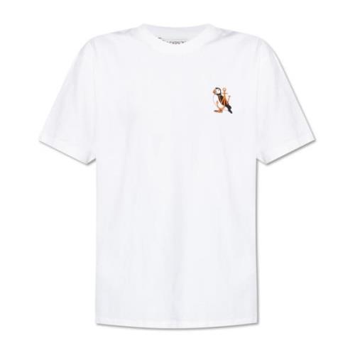 JW Anderson T-shirt med logotyp White, Dam