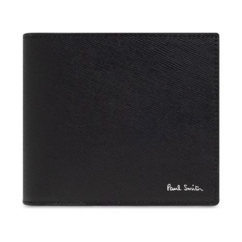 Paul Smith Läderplånbok med logotyp Black, Herr