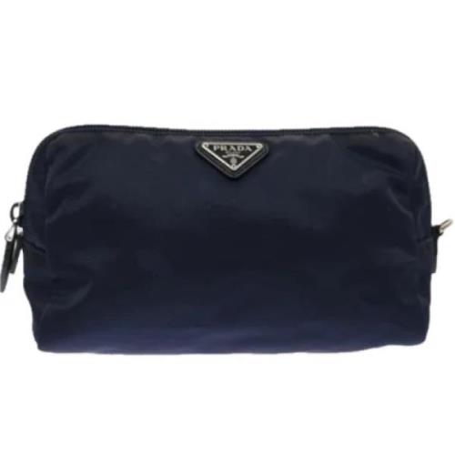 Prada Vintage Pre-owned Tyg kuvertvskor Blue, Dam