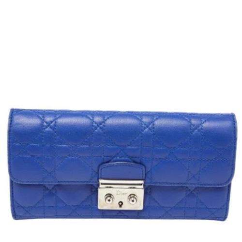 Dior Vintage Pre-owned Laeder plnbcker Blue, Dam