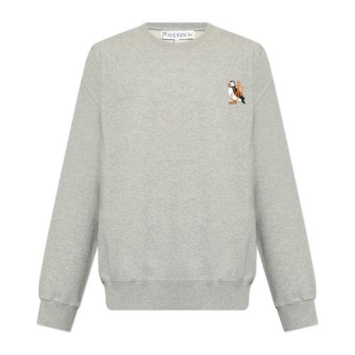 JW Anderson Sweatshirt med logotyp Gray, Herr