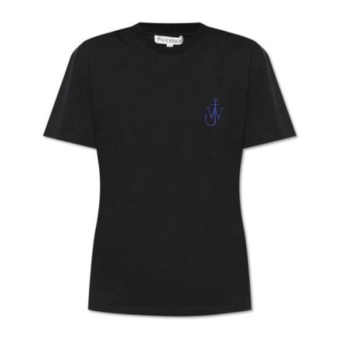 JW Anderson T-shirt med logotyp Black, Dam