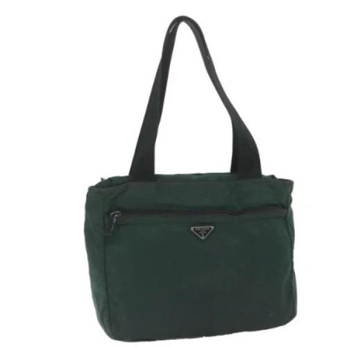 Prada Vintage Pre-owned Nylon totevskor Green, Dam