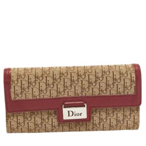 Dior Vintage Pre-owned Laeder kuvertvskor Beige, Dam