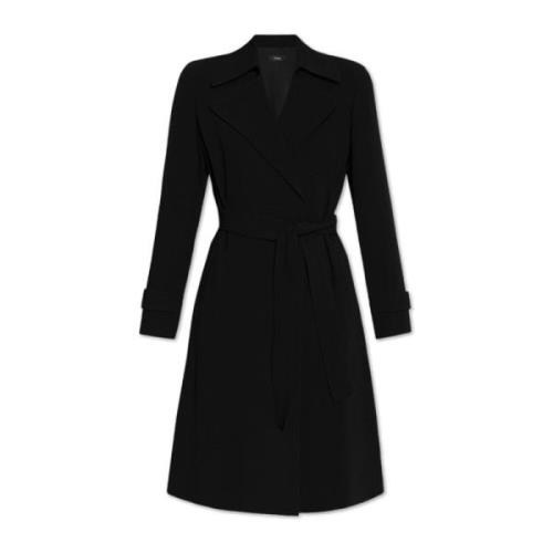 Theory Trenchcoat med bälte Black, Dam