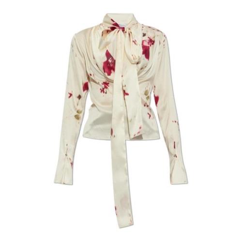 Blumarine Sidens topp Beige, Dam