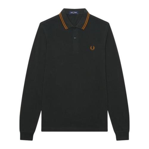 Fred Perry Långärmad Twin Tipped Polo Nattgrön Green, Herr