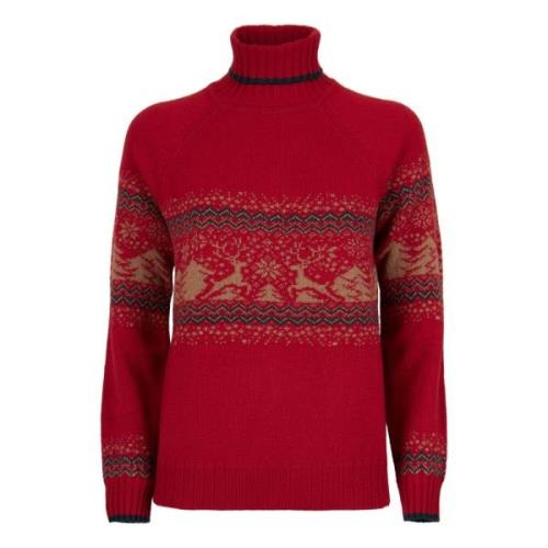 Gallo Jul Turtleneck Tröja Kvinnor Röd Red, Dam