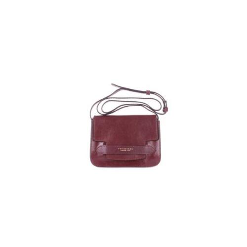 The Bridge Bordeaux Läder Crossbody Väska Red, Dam