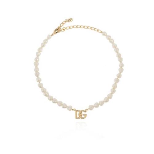 Dolce & Gabbana Halsband med logotyp White, Dam