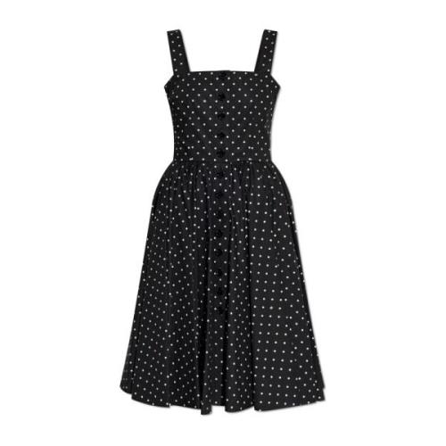 Dolce & Gabbana Polka Dot Mönstrad Klänning Black, Dam