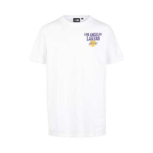 New Era NBA Script Tee White, Herr