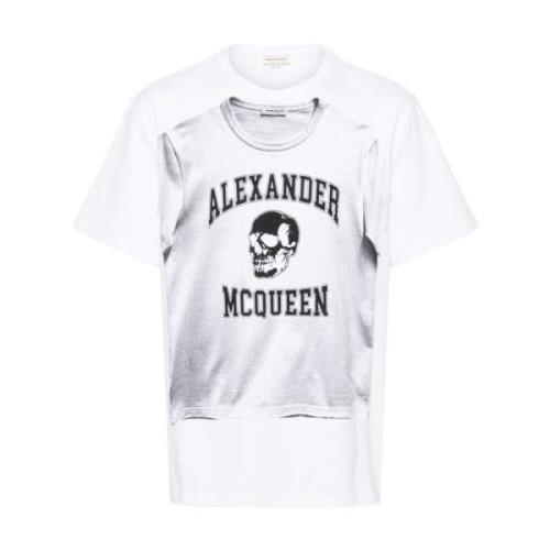 Alexander McQueen Grafiskt Tryck Vit T-shirt White, Herr