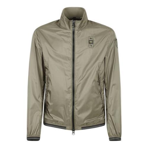 Blauer Militär Bomber Nylon Dragkedja Jacka Green, Herr