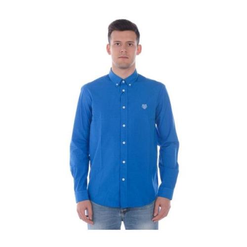 Kenzo Casual Bomullsskjorta för Män Blue, Herr