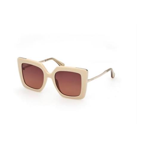 Max Mara Ivory Gradient Brown Solglasögon Beige, Dam