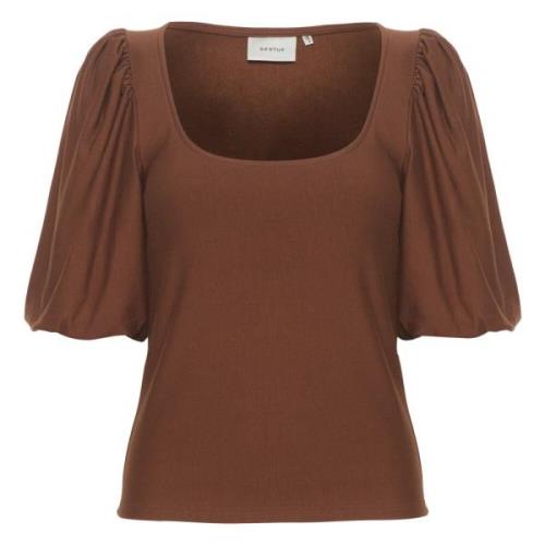 Gestuz Brun Ballong Topp Brown, Dam