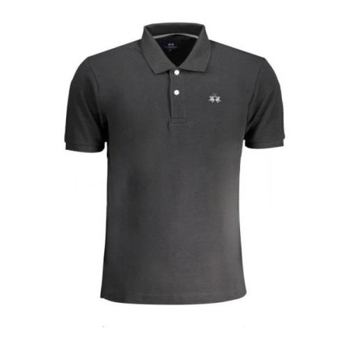 La Martina Broderad Polotröja Regular Fit Black, Herr