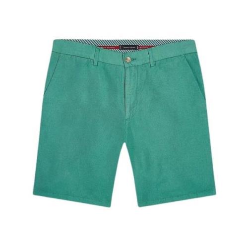 Tommy Hilfiger Linned och Bomull Bermuda Shorts Green, Herr