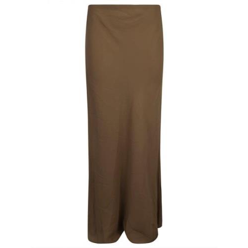 Khaite Ljusbrun silkegeorgette kjol Brown, Dam