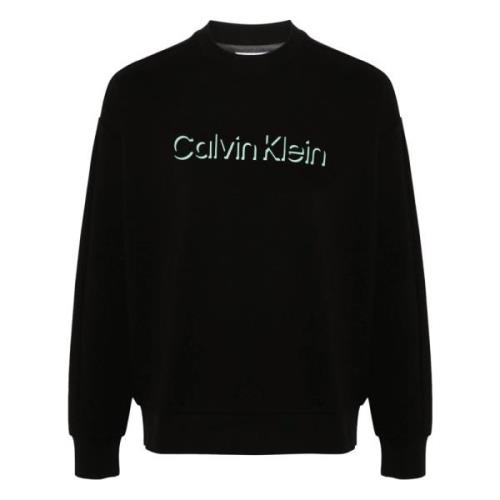 Calvin Klein Präglad Logosweatshirt Black, Herr