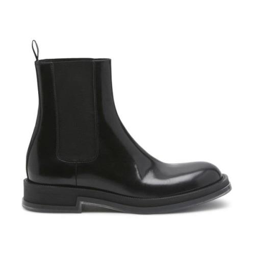 Alexander McQueen Svart Läder Chelsea Boot Black, Herr