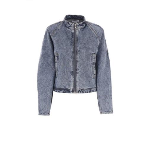 Alaïa Blå Denim Dragkedja Jacka Blue, Dam