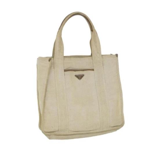 Prada Vintage Pre-owned Canvas totevskor White, Dam