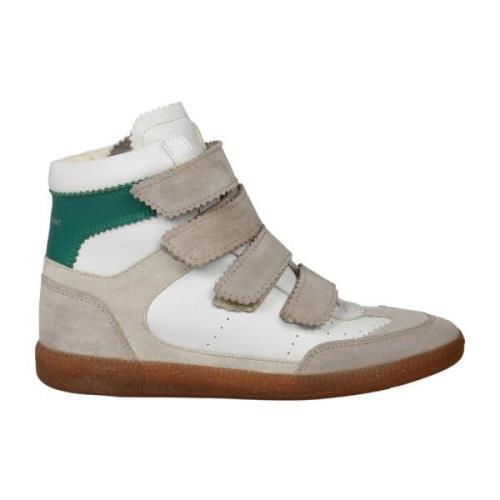 Isabel Marant Étoile Höga lädersneakers med kardborrband Multicolor, D...