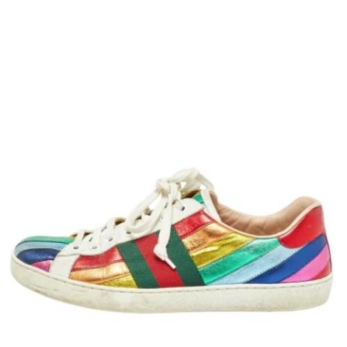 Gucci Vintage Pre-owned Laeder sneakers Multicolor, Herr