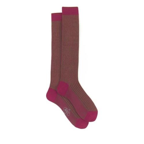 Gallo Fuchsia Twin-Rib Cotton Socks Multicolor, Herr