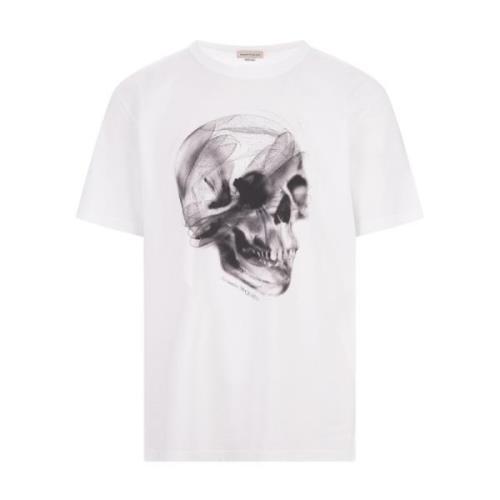 Alexander McQueen Skull Grafisk Vit T-shirt White, Herr