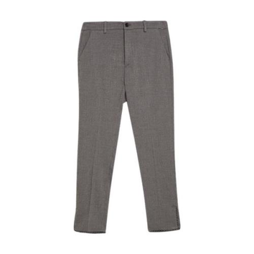 Liu Jo Studded Flannel Cropped Pants Gray, Dam