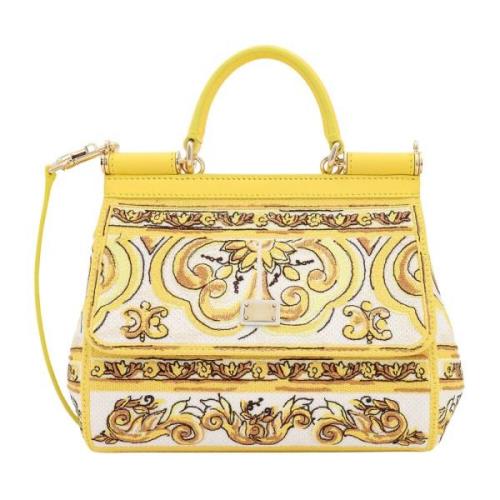Dolce & Gabbana Gul Handväska med Klaffstängning Yellow, Dam