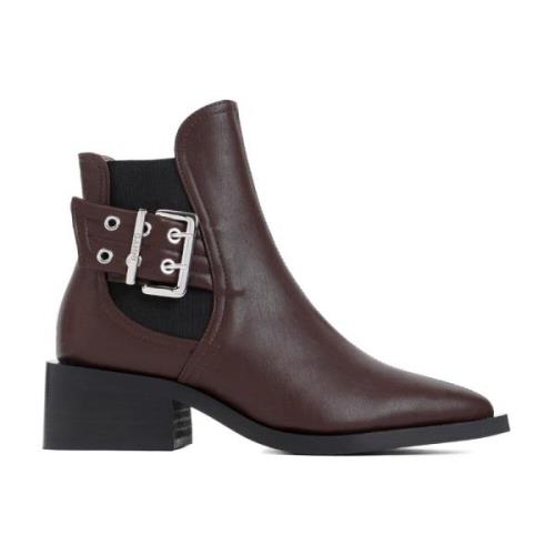 Ganni Choklad Spänne Chelsea Boot Brown, Dam