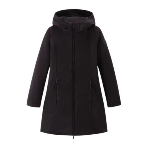 Woolrich Dam Firth Parka med Gummilogo Black, Dam