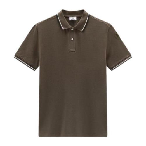 Woolrich Slim Fit Bomull Piqué Polo Green, Herr