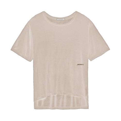 Hinnominate Oversized Modal T-shirt med Logo Print Beige, Herr